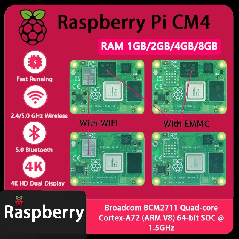 Raspberry Pi Compute Module 4 8Gb 32Gb - Raspberry Pi CM4 1GB/2GB/4GB/8GB RAM、Rpi ComputeModule