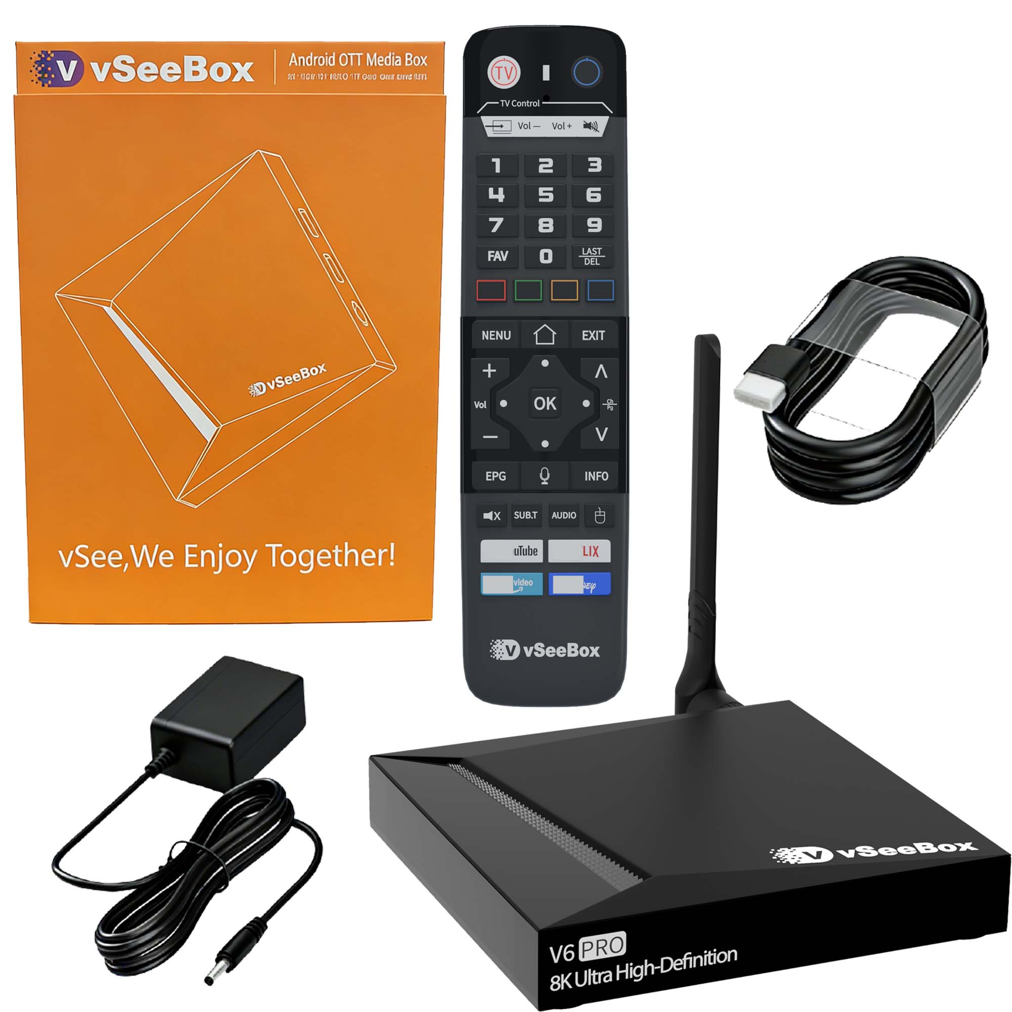 Khadas Vim4 8Gb - VSeeBox V6 Pro 2026 最新版、4GB RAM+32GBストレージ、ペアレンタルコントロール機能搭載