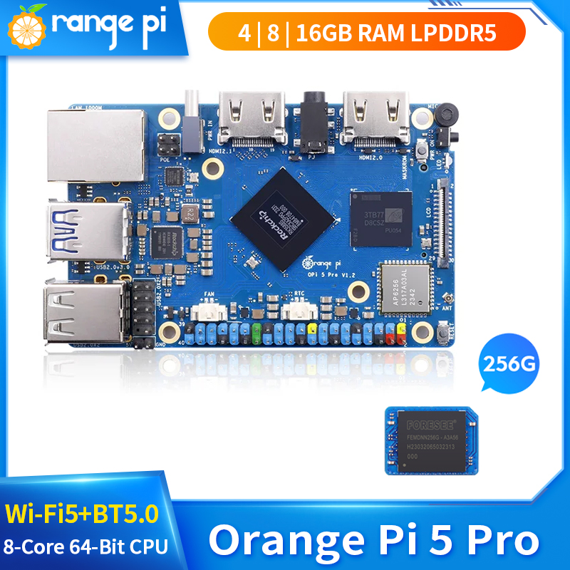 Orange Pi 5 Plus 16Gb - Orange Pi 5 Pro：16GB/8GB RAM、LPDDR5、Rockchip RK3588S、ギガビットイーサネット、Wi-Fi