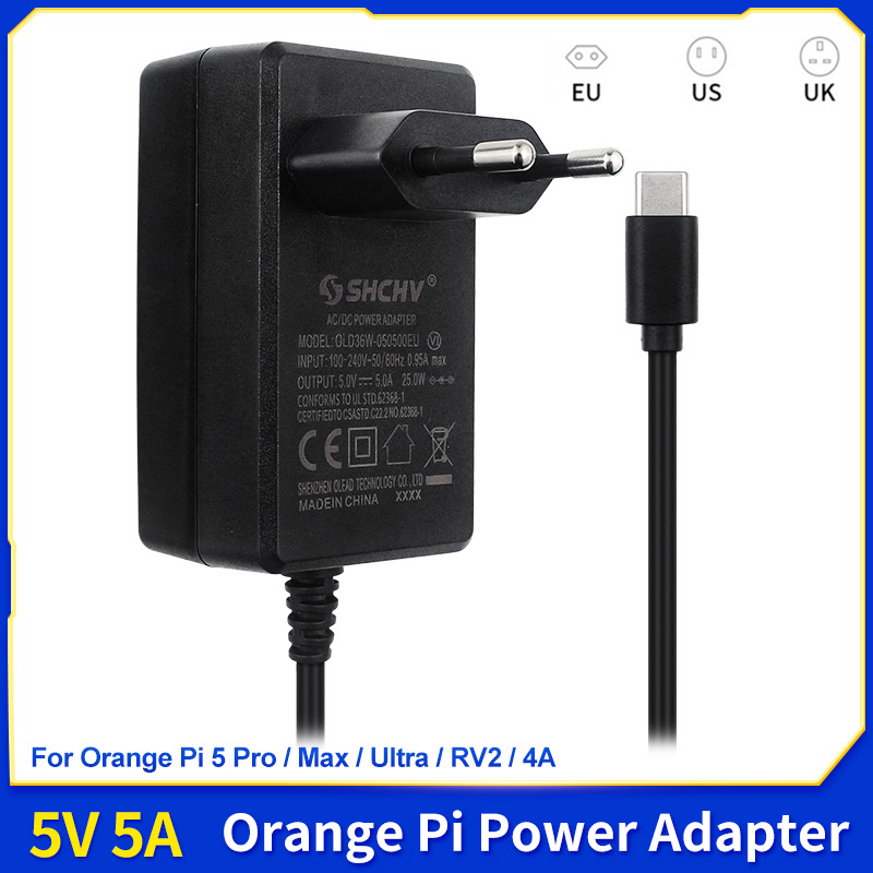 5V 5A USB Type-C電源アダプター EU US  - Banana Pi Bpi-M5 のレビューと価格